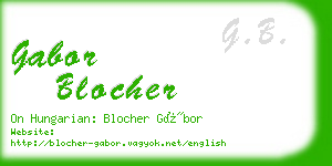 gabor blocher business card